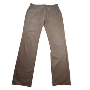 Bonobos Brown Cotton Chinos Slim Fit Mens Size 32 Flat Front Basic Washed Finish